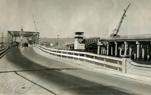 Old and New Bridge from Bay Farm Island, Alameda, California, 1953                    